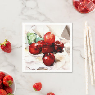 Serviette En Papier Demuth - Pommes et verre vert