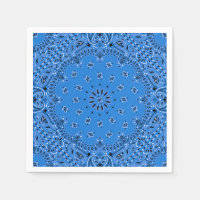 Denim Blue Paisley Bandana Scarf BBQ Picnic Napkin