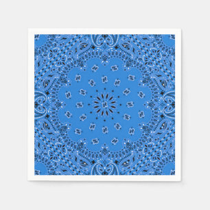 Serviette En Papier Denim Blue Paisley Bandana Scarf BBQ Picnic Napkin