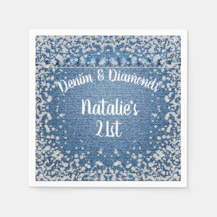 Serviette En Papier Denim et Diamonds Napkins, Denim & Diamonds Party