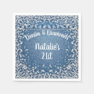 Serviette En Papier Denim et Diamonds Napkins, Denim & Diamonds Party