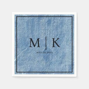 Serviette En Papier Denim Fabric Bleu clair Napkins mariage