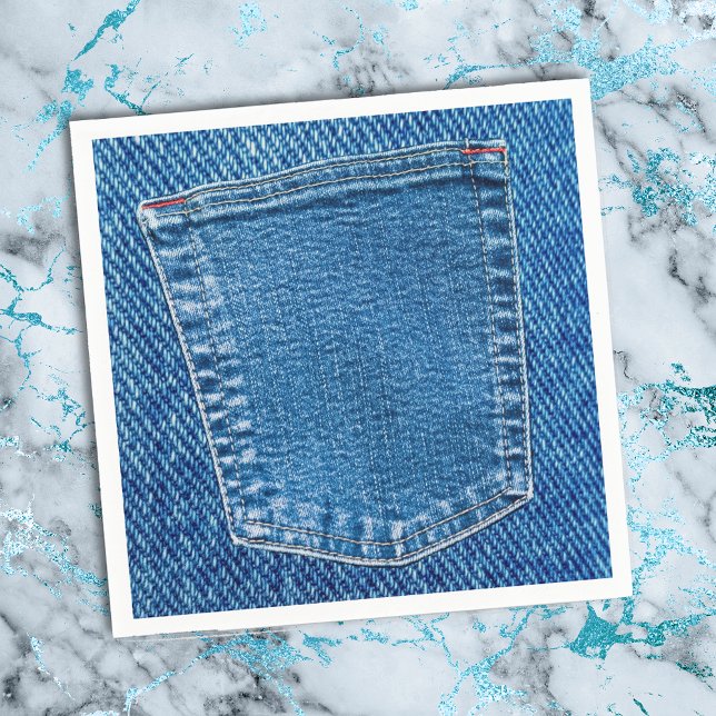 Serviette En Papier Denim Jeans Pocket Western Country Wedding Party (Créateur téléchargé)