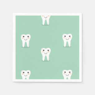 Serviette En Papier Dent heureuse Kawaii