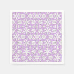 Serviette En Papier dentelle antique - blanc et lavande