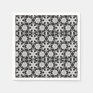 Serviette En Papier Dentelle antique - blanche et noire