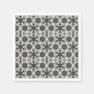 Serviette En Papier Dentelle antique - noir et blanc
