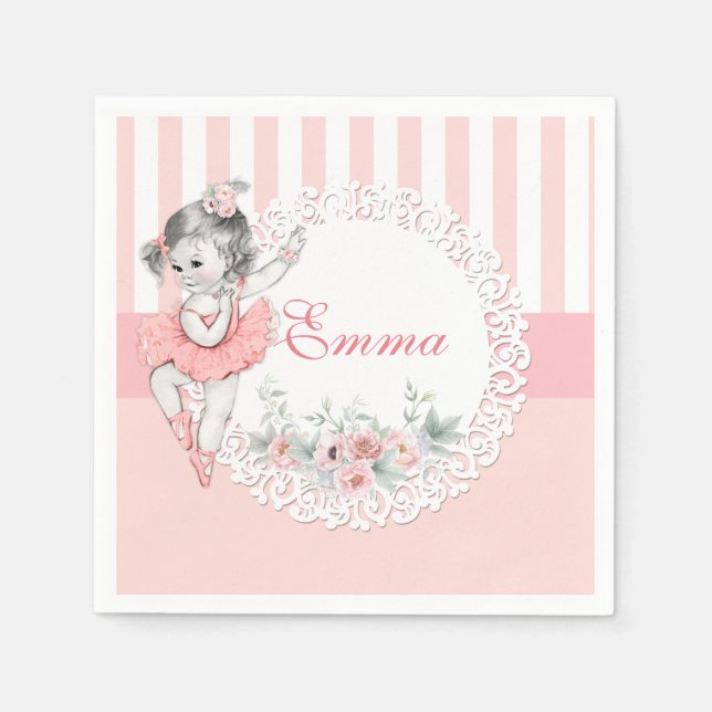 Serviette En Papier Dentelle Ballerina Pink Tutu (Devant)