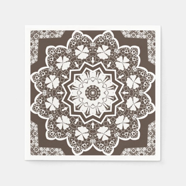 Serviette En Papier Dentelle blanche (Devant)