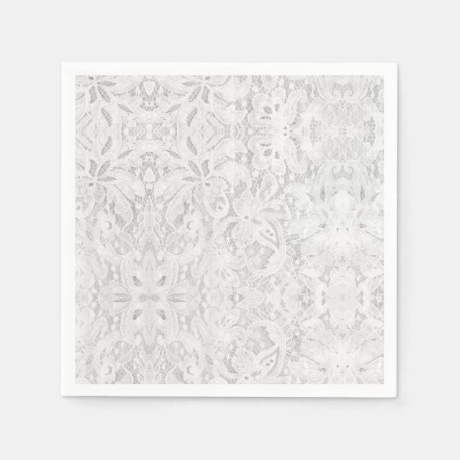 Serviette En Papier Dentelle blanche tombante (Devant)