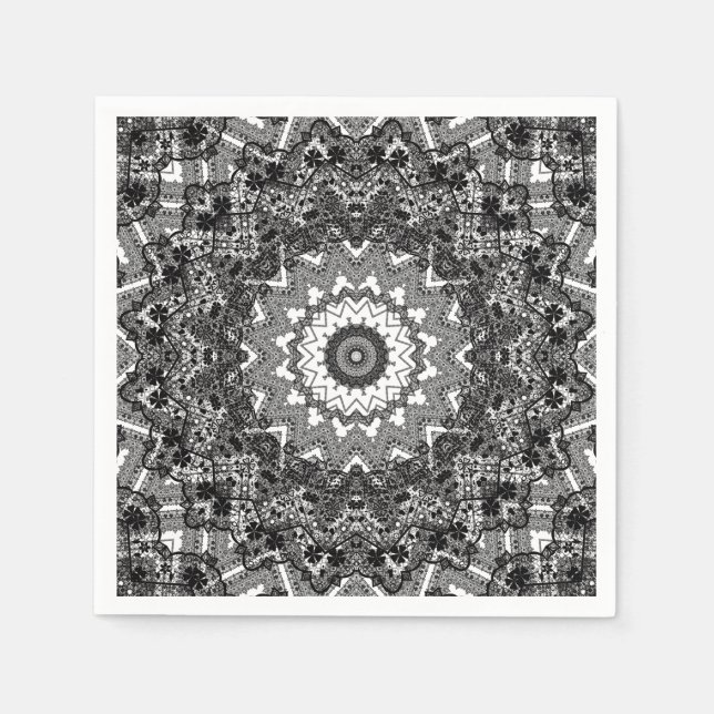 Serviette En Papier Dentelle noire (Devant)