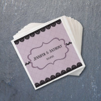 Dentelle noire sur Lavande douce Mariage personnal
