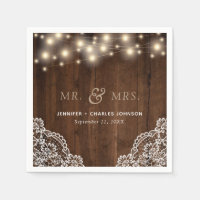 Dentelle Rustique à cordes de bois | Mariage Napki