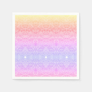 Serviette En Papier Dentelle séquentielle dégradé motif or rose violet