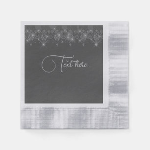 Serviette En Papier Dentelles grises et argentées élégantes serviettes