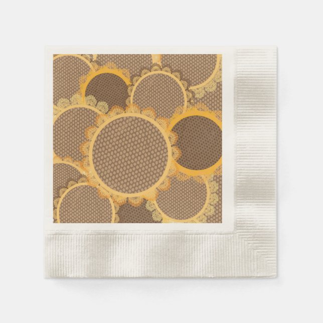 Serviette En Papier Dentelles Tournesol Automne Cocktail de fête Napki (Devant)