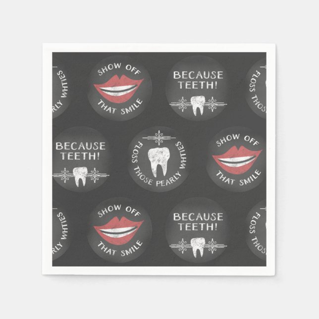 Serviette En Papier Dentiste Motif - Mignonne Dental Hygienist (Devant)