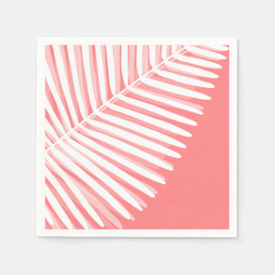 Serviette En Papier Départ de palme monochrome tropicale