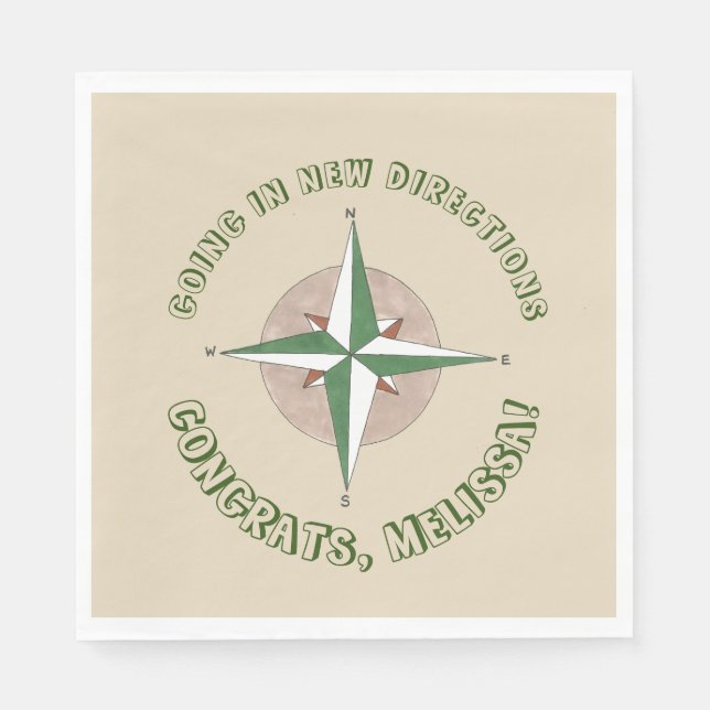 Serviette En Papier Départ du parti de la retraite Nouvelles direction (Devant)