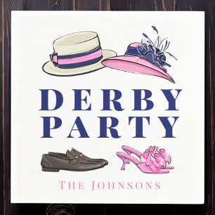 Serviette En Papier Derby Parti Casquette Chaussures Mode Preppy Navy