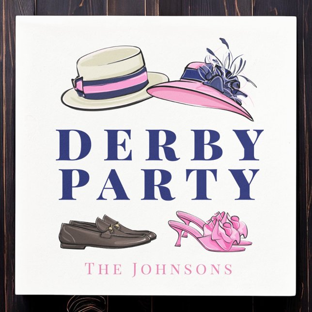 Serviette En Papier Derby Parti Casquette Chaussures Mode Preppy Navy (Créateur téléchargé)