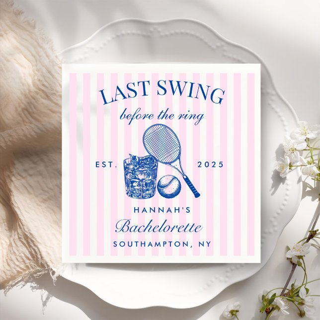 Serviette En Papier Dernier Coussin Rose Rétro Avant La Bague Tennis B (Créateur téléchargé)