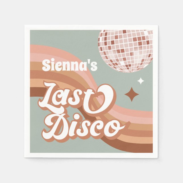 Serviette En Papier Dernier Disco 70's Super Retro Daisy Bachelorette (Devant)