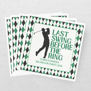 Serviette En Papier Dernier Golf Country Club Bachelor Noir Vert