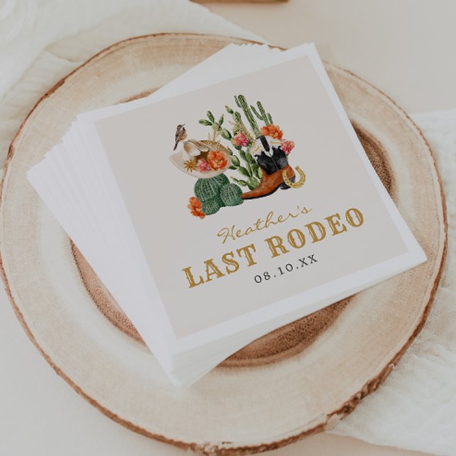 Serviette En Papier Dernier Rodéo (Bridal Shower - Bachelorette Last Rodeo Napkins
)