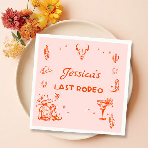 Serviette En Papier Dernier Rodeo Cowgirl Cocktail Bachelorette Party
