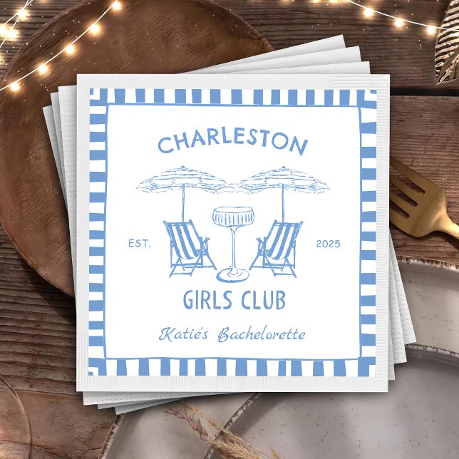 Serviette En Papier Dernier Toast Coast Beach Bachelorette Party (Créateur téléchargé)