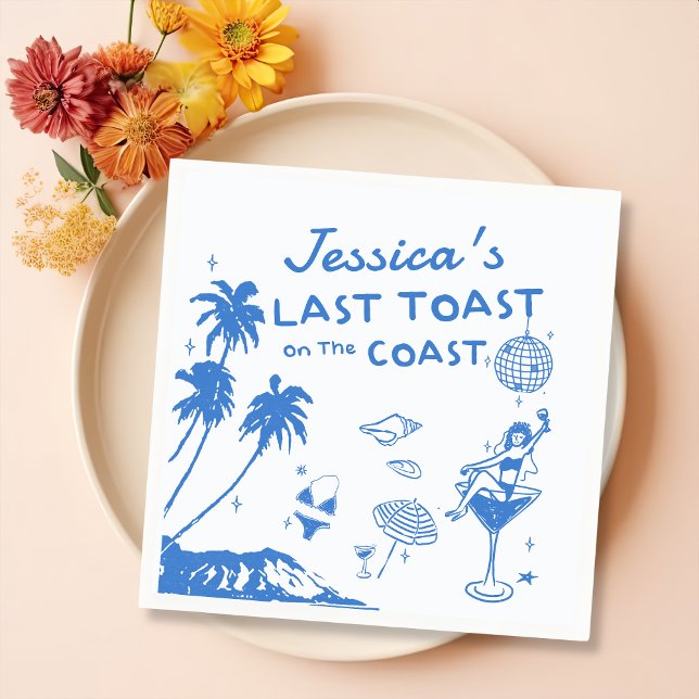 Serviette En Papier Dernier Toast Coast en Whimsical Bachelorette (Créateur téléchargé)