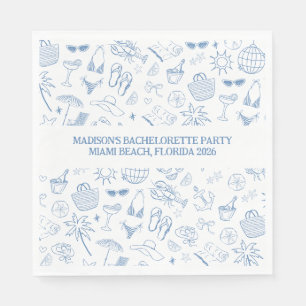 Serviette En Papier Dernier Toast Sur la Côte Bleu Fantaisiste