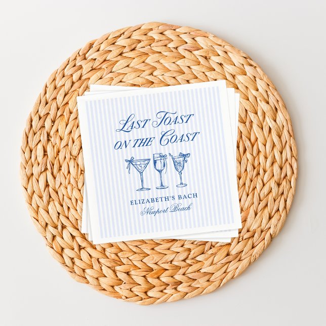 Serviette En Papier Dernier toast sur la côte Élégant poitrine tirée à (Créateur téléchargé)