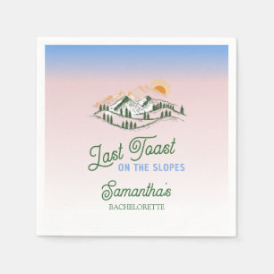 Serviette En Papier Dernier Toast Sur La Pente Ski Hiver BACH Week-end