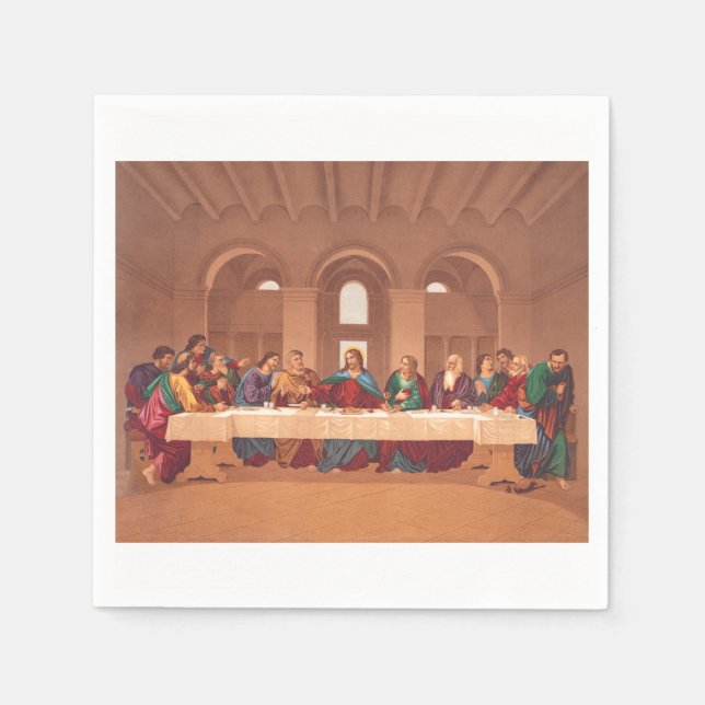 Serviette En Papier Dernière Cène de Jésus-Christ (Devant)