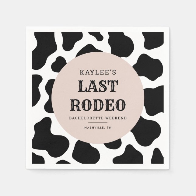 Serviette En Papier Dernière Cowgirl de Rodéo Fête de Bachelorette Wee (Devant)