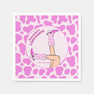 Serviette En Papier Dernière Cowgirl Rose Fête de Mariage de la Vacher