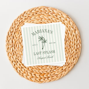 Serviette En Papier Dernière Éclaboussure Plages Palmiers Enterrement