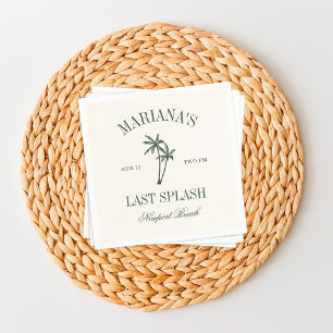 Serviette En Papier Dernière Éclaboussure Plages Palmiers Enterrement