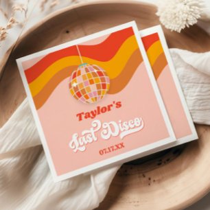 Serviette En Papier Dernière soirée disco rétro années 70 pour enterre