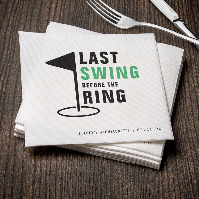 Serviette En Papier Dernière swing avant le Ring Golf Bachelorette Par (Last Swing Before the Ring Golf Bachelorette Party Napkins
)