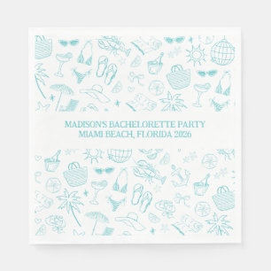 Serviette En Papier Dernière Toast Sur La Côte Turquoise Fantaisiste