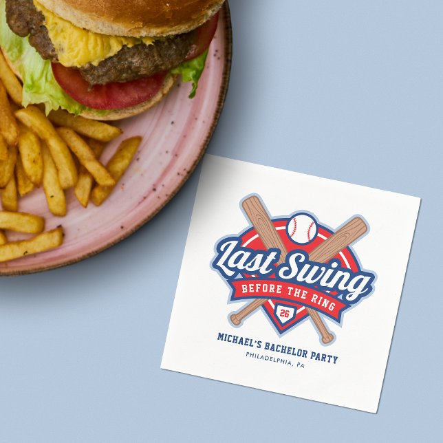 Serviette En Papier Dernière virée avant le mariage de baseball (Créateur téléchargé)
