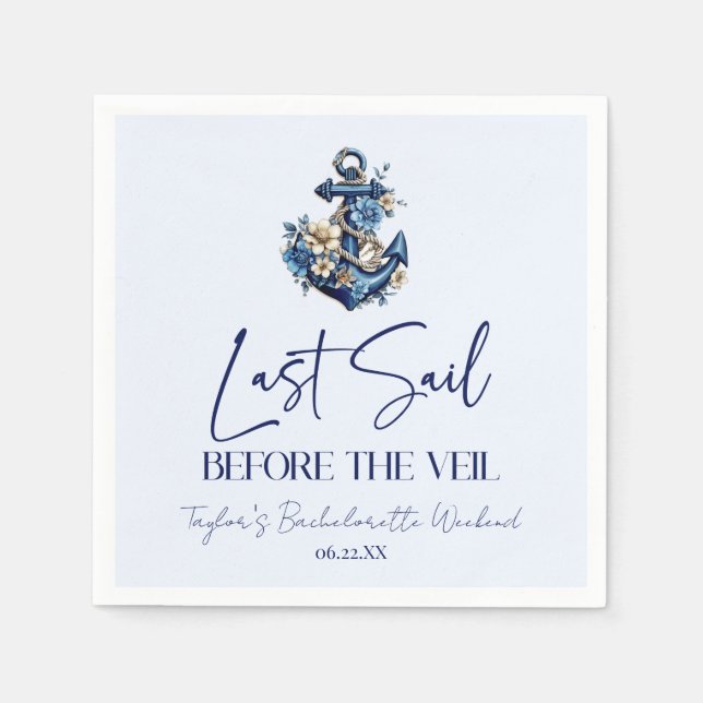 Serviette En Papier Dernière Voile Avant la Veille de Fête de Bachelor (Devant)
