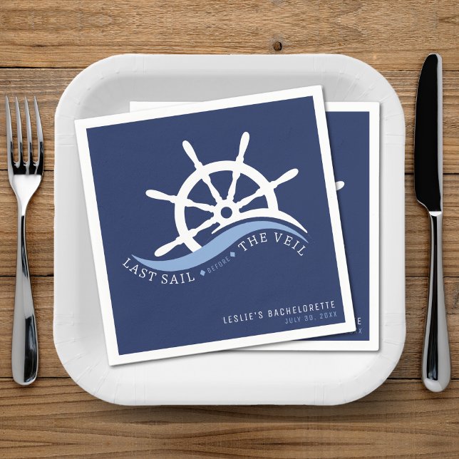 Serviette En Papier Dernière voile avant le Veil Helm Bachelorette Par (Last Sail Before the Veil Helm Bachelorette Party Napkins
)