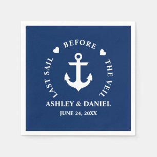Serviette En Papier Dernière Voile Avant Le Voile Coeurs D'Ancres Naut