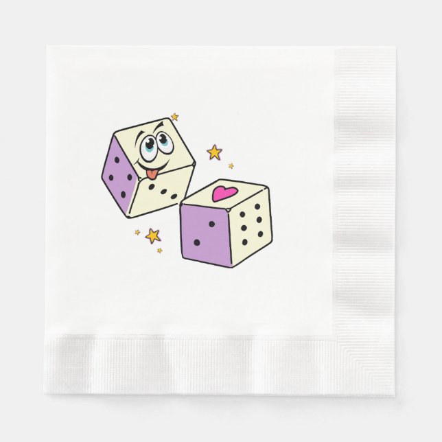 Serviette En Papier Dés Chanceux (Devant)