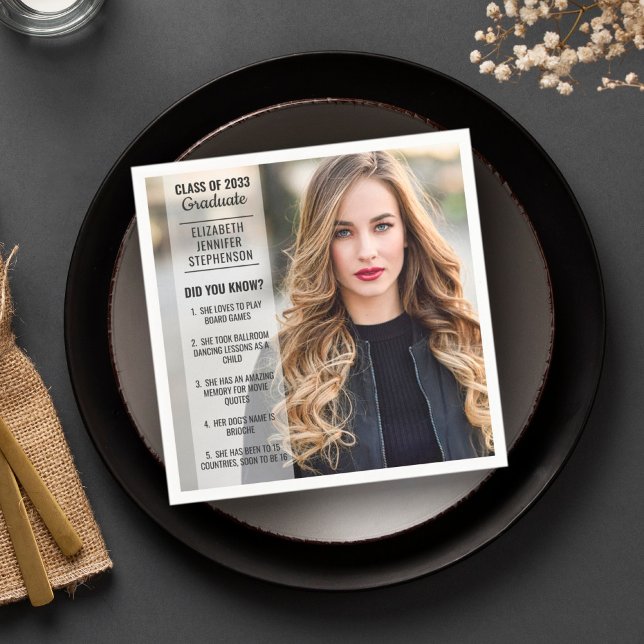 Serviette En Papier Des faits amusants saviez-vous que la photo de gra (Créateur téléchargé)