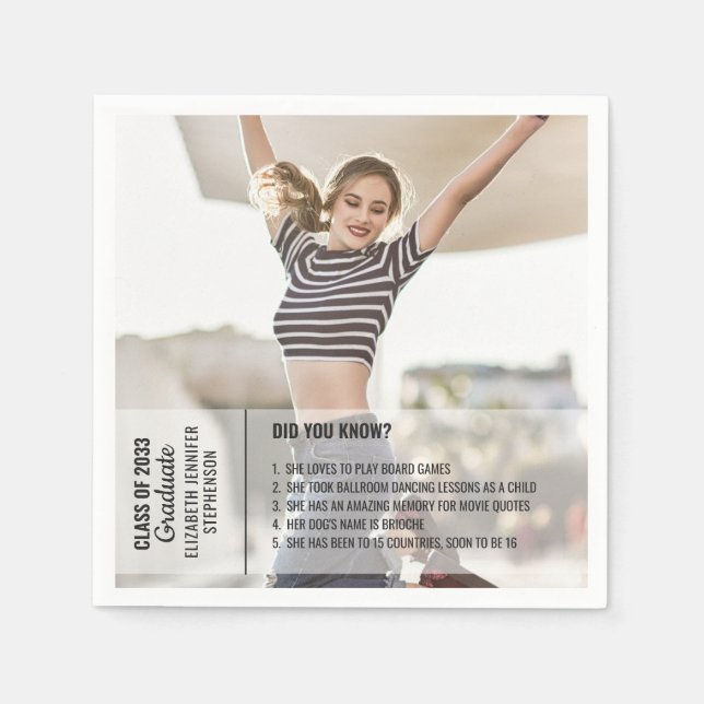 Serviette En Papier Des faits amusants saviez-vous que la photo de gra (Devant)